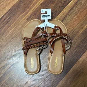 Sonoma women’s brown braided sandals size S.
